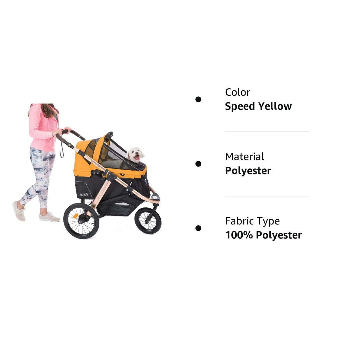 Jogging Sports Stroller with Comfort Rubber Wheels/Zipper-Less Entry/1-Hand Quick Fold/Aluminum Frame for Small/Medium Dogs, Cats and Pets (Green C...