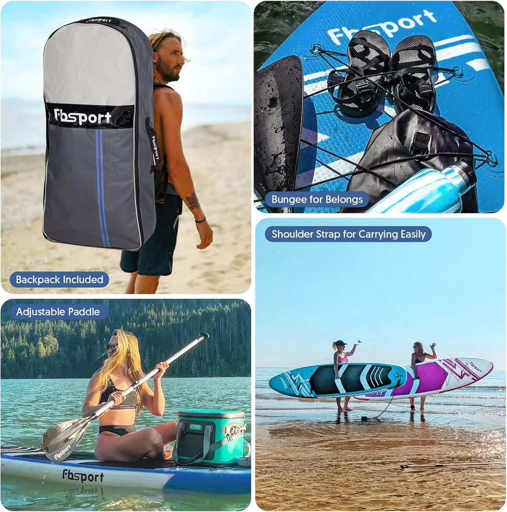 Premium Stand Up Paddle Board, Yoga Board with Durable SUP Accessories & Carry Bag | Wide Stance, Surf Control, Non-Slip Deck, Leash, Paddle and Pu...
