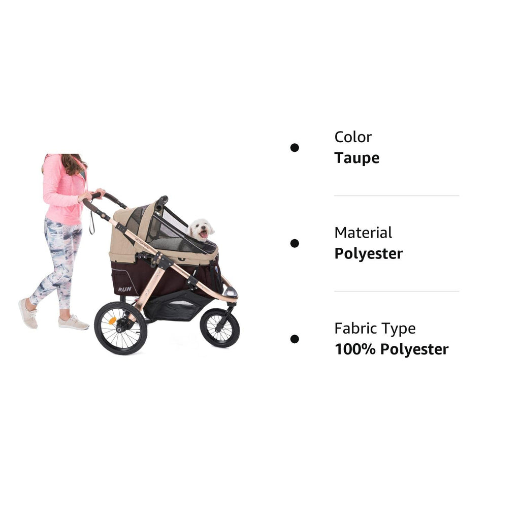 Jogging Sports Stroller with Comfort Rubber Wheels/Zipper-Less Entry/1-Hand Quick Fold/Aluminum Frame for Small/Medium Dogs, Cats and Pets (Green C...