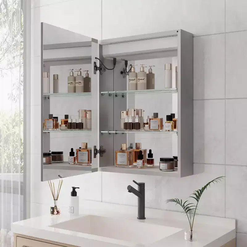 28x20 Inch LED Bathroom Medicine Cabinet with Lights and Mirror, Lighted Medicine Cabinet with Defogger