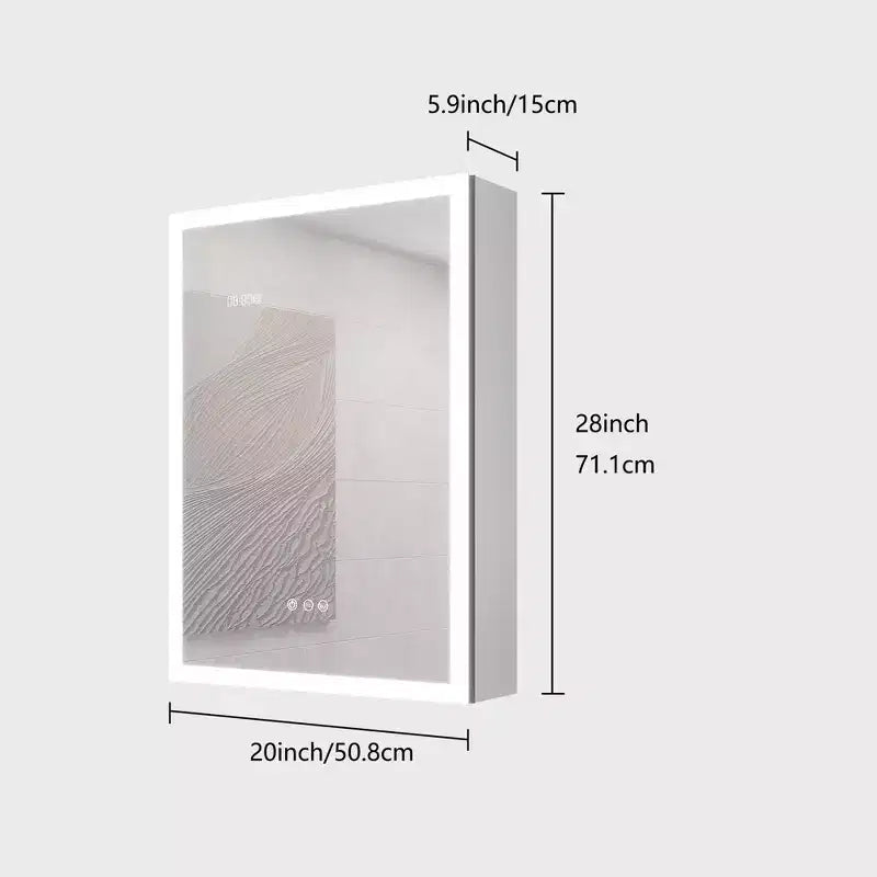 28x20 Inch LED Bathroom Medicine Cabinet with Lights and Mirror, Lighted Medicine Cabinet with Defogger