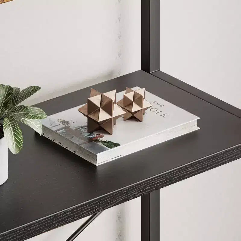 5-Tier Bookshelf - Arched Metal Frame Bookcase, Tall Standing Shelf for Bedroom, Living Room &amp; Home Office