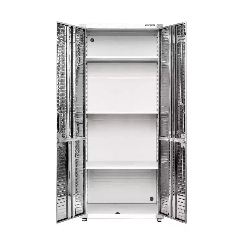 Tall, waterproof, lockable storage cabinet—multi-tier stainless steel storage unit