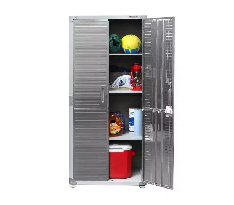 Tall, waterproof, lockable storage cabinet—multi-tier stainless steel storage unit