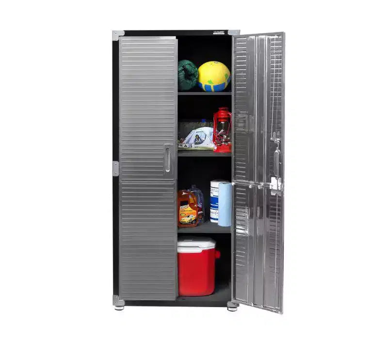 Tall, waterproof, lockable storage cabinet—multi-tier stainless steel storage unit