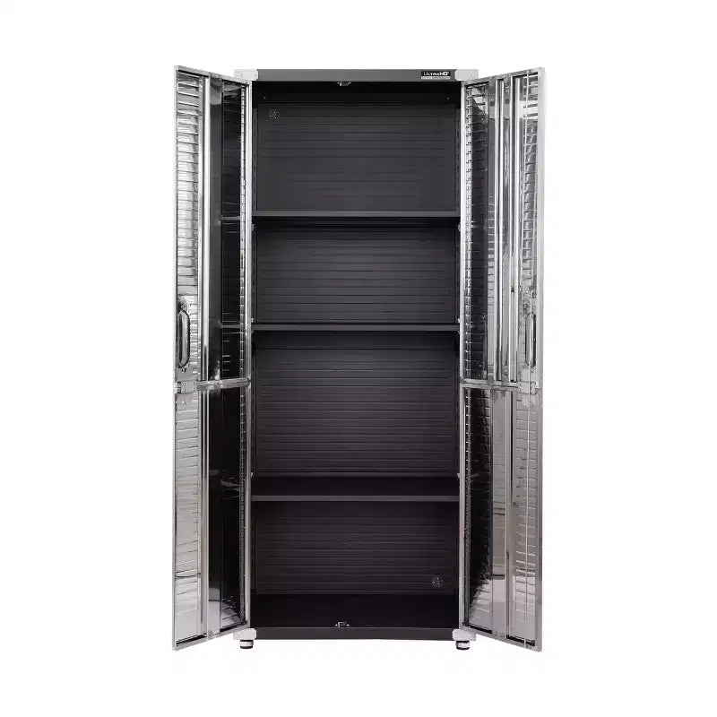 Tall, waterproof, lockable storage cabinet—multi-tier stainless steel storage unit