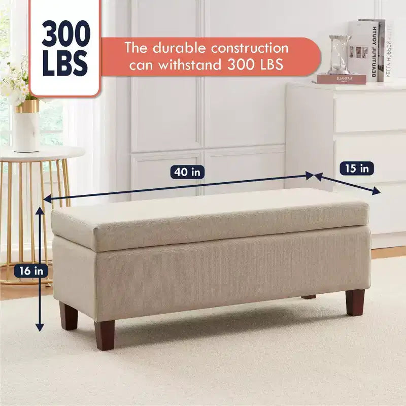 Panca contenitore lunga con coperchio incernierato ad apertura facilitata