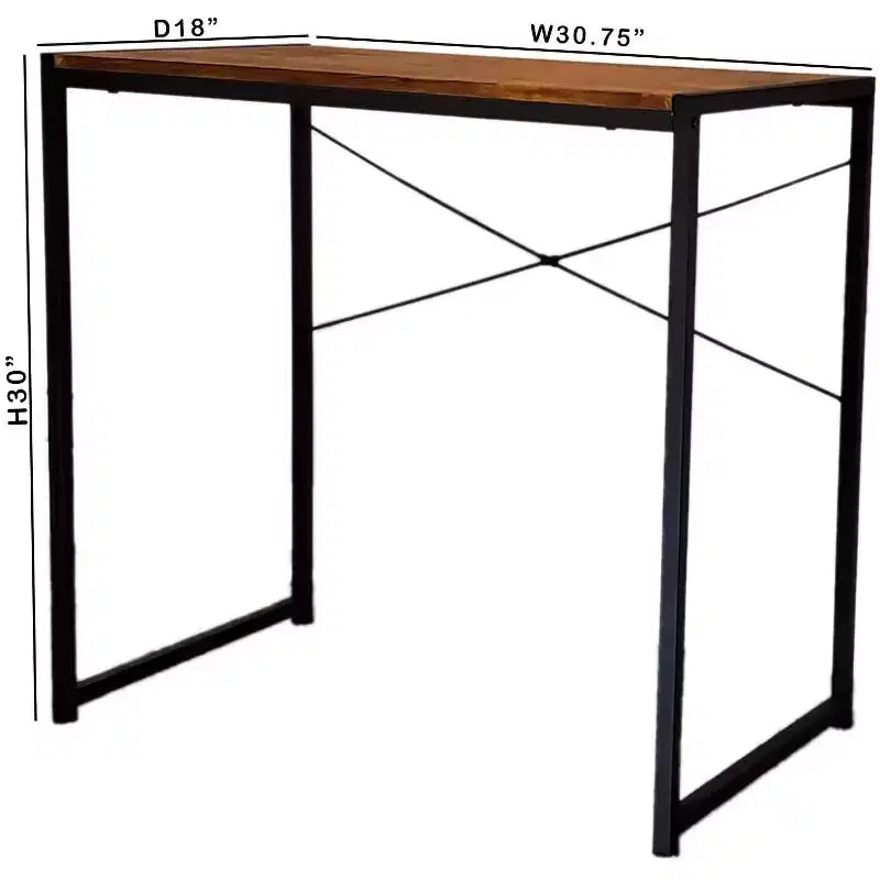 Multifunction Rectangular Home Office Writing Study Desk with Coffee Top and Black Legs