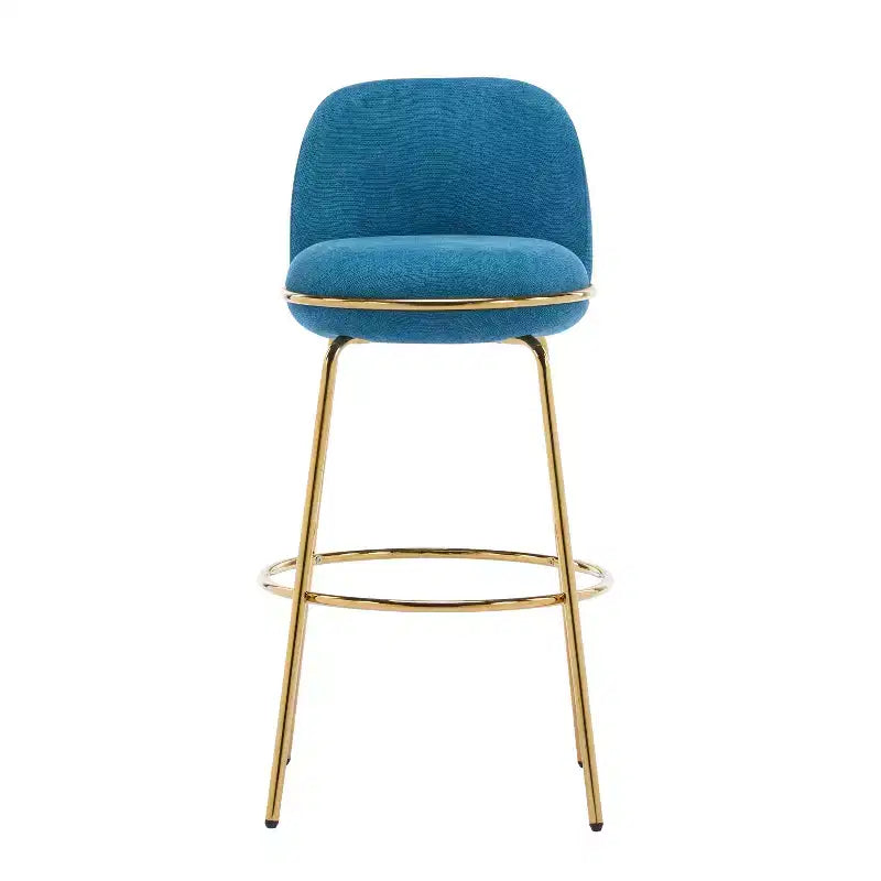 Indoor Metal Frame Upholstered Armless Barstools (Set of 2)