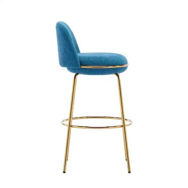 Indoor Metal Frame Upholstered Armless Barstools (Set of 2)