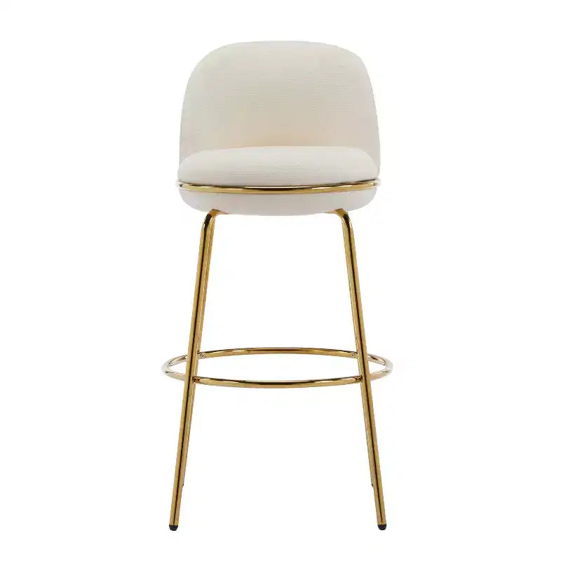 Indoor Metal Frame Upholstered Armless Barstools (Set of 2)