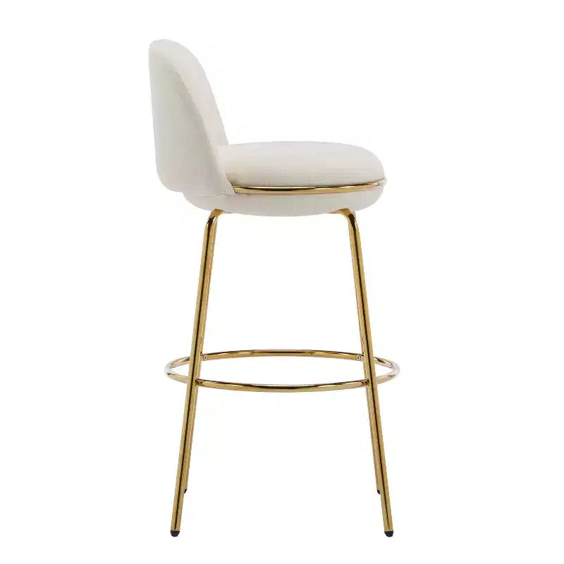 Indoor Metal Frame Upholstered Armless Barstools (Set of 2)