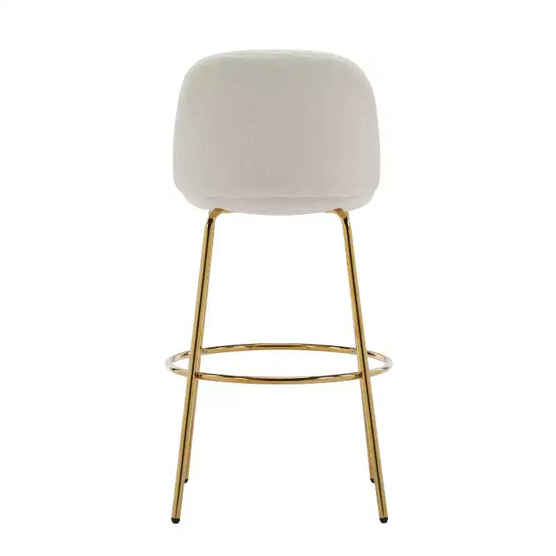 Indoor Metal Frame Upholstered Armless Barstools (Set of 2)