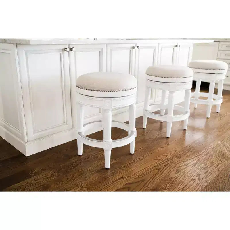 Backless Swivel Counter Height Bar Stools with Fabric