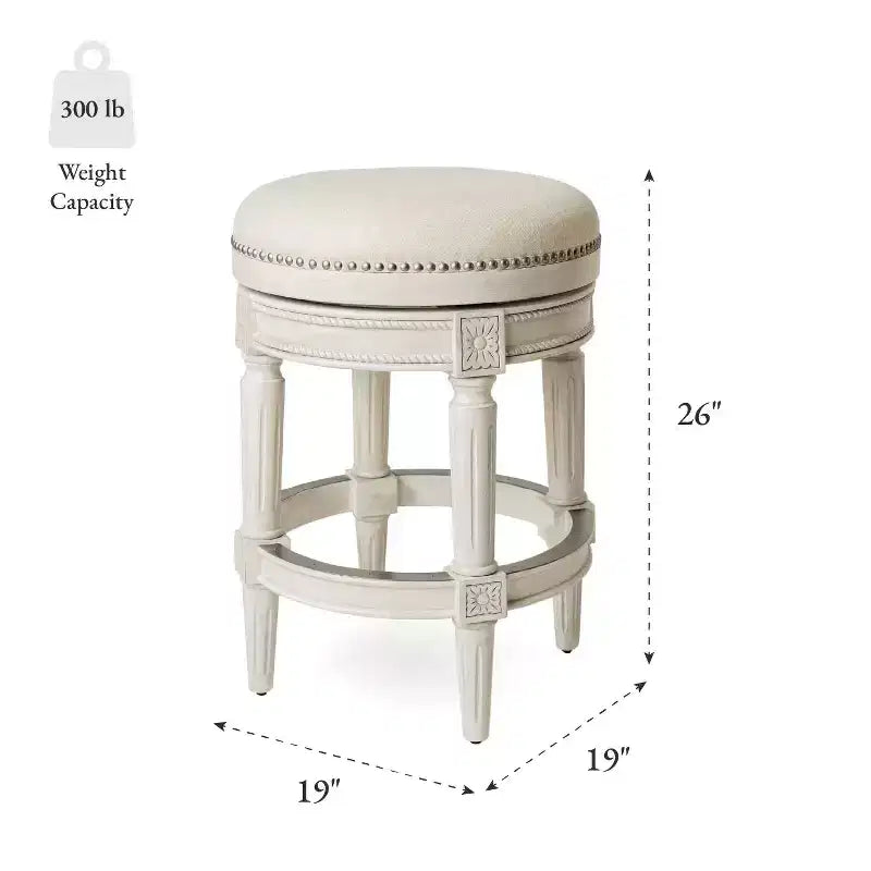 Backless Swivel Counter Height Bar Stools with Fabric