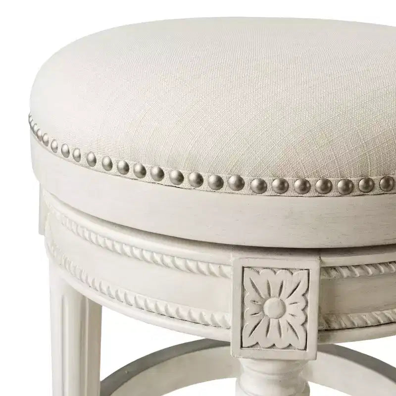 Backless Swivel Counter Height Bar Stools with Fabric