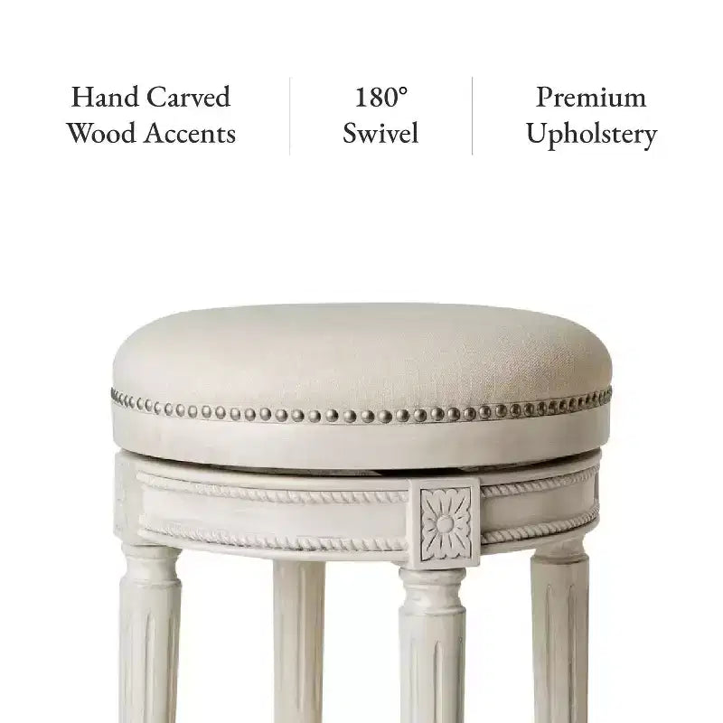 Backless Swivel Counter Height Bar Stools with Fabric