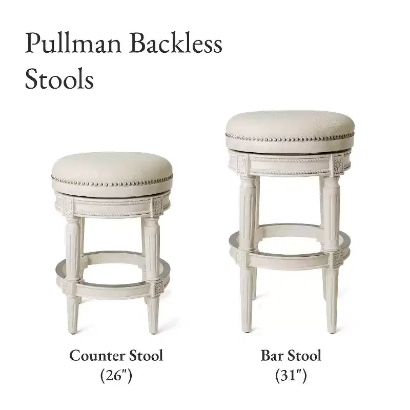 Backless Swivel Counter Height Bar Stools with Fabric