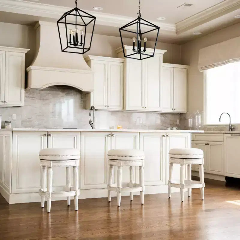 Backless Swivel Counter Height Bar Stools with Fabric