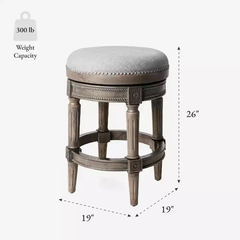 Backless Swivel Counter Height Bar Stools with Fabric