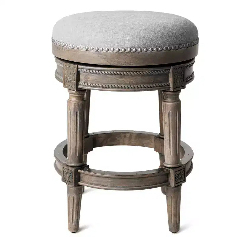 Backless Swivel Counter Height Bar Stools with Fabric