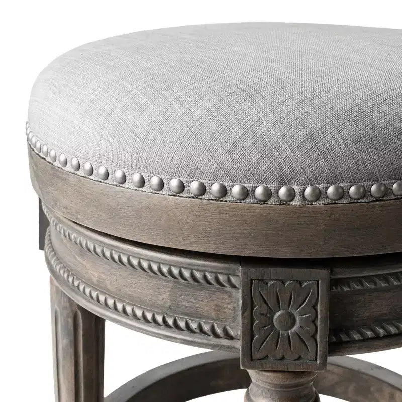 Backless Swivel Counter Height Bar Stools with Fabric