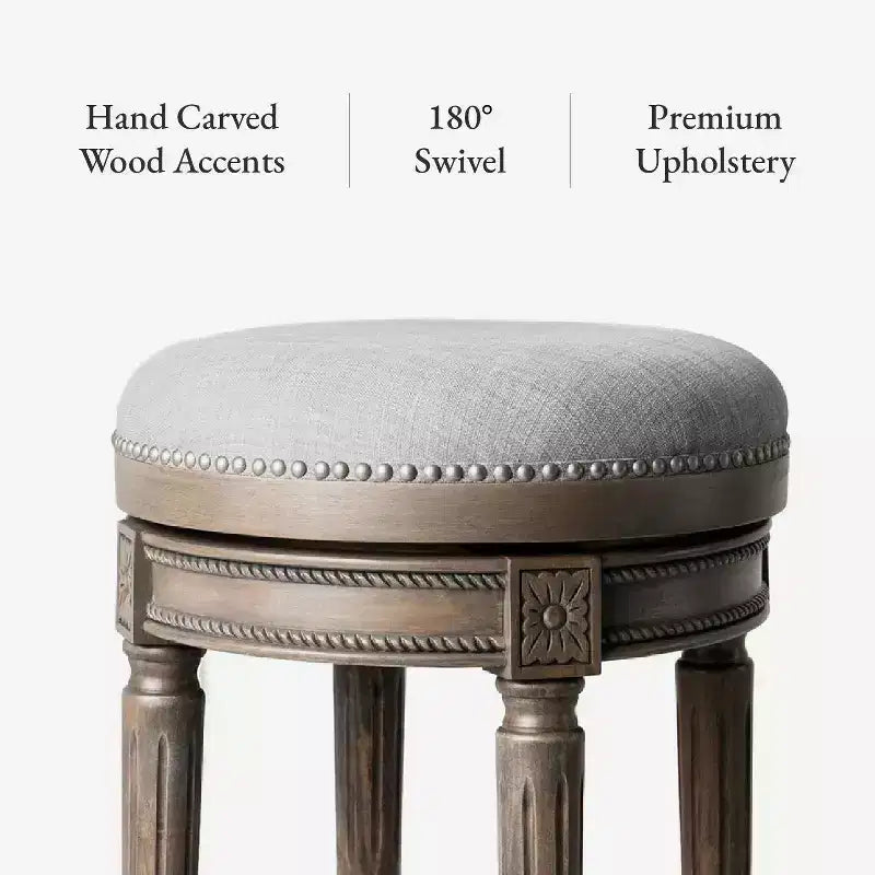Backless Swivel Counter Height Bar Stools with Fabric