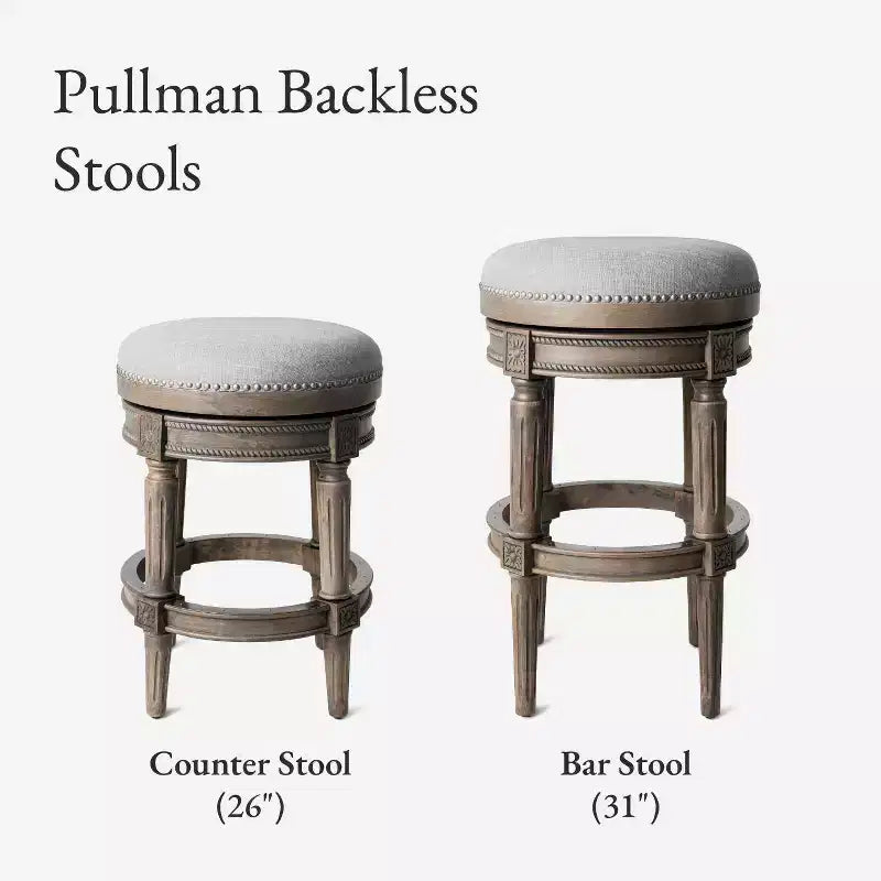 Backless Swivel Counter Height Bar Stools with Fabric