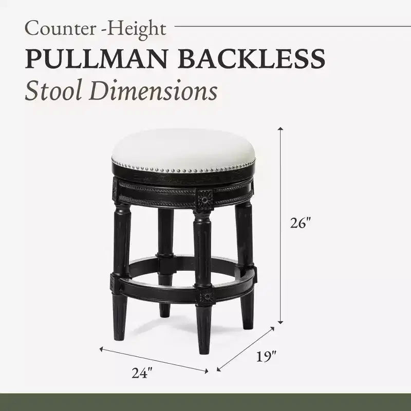 Backless Swivel Counter Height Bar Stools with Fabric
