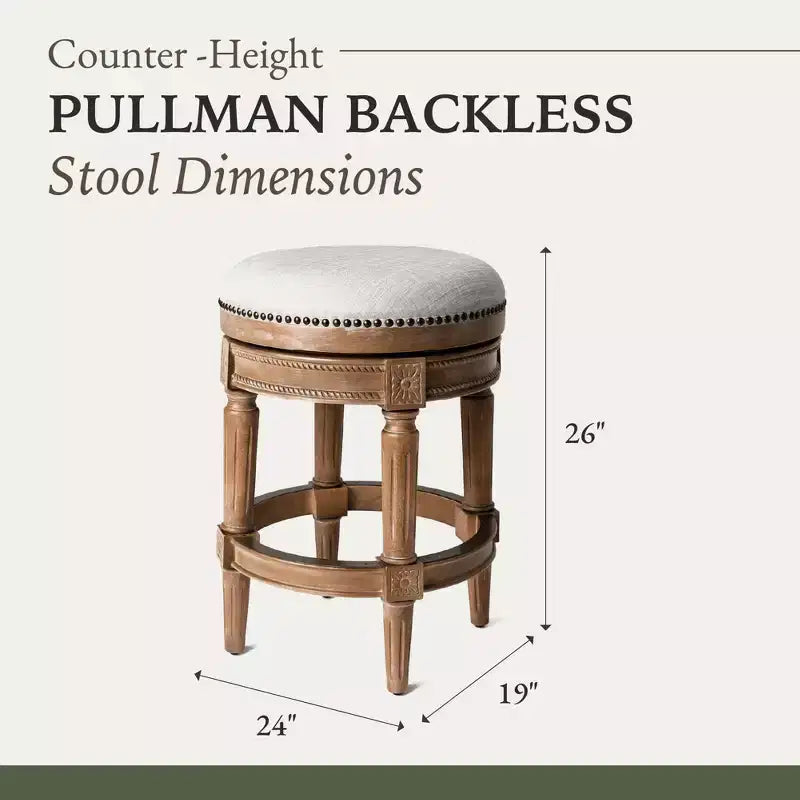 Backless Swivel Counter Height Bar Stools with Fabric