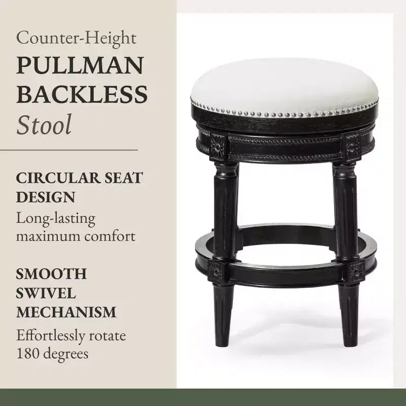 Backless Swivel Counter Height Bar Stools with Fabric