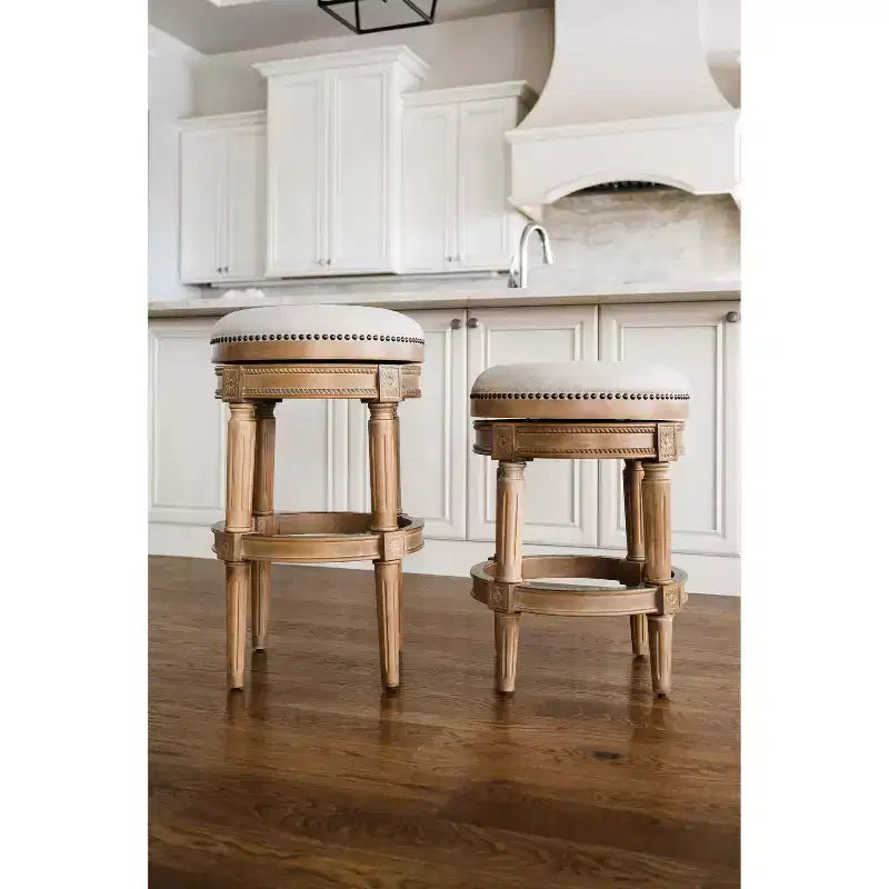 Backless Swivel Counter Height Bar Stools with Fabric