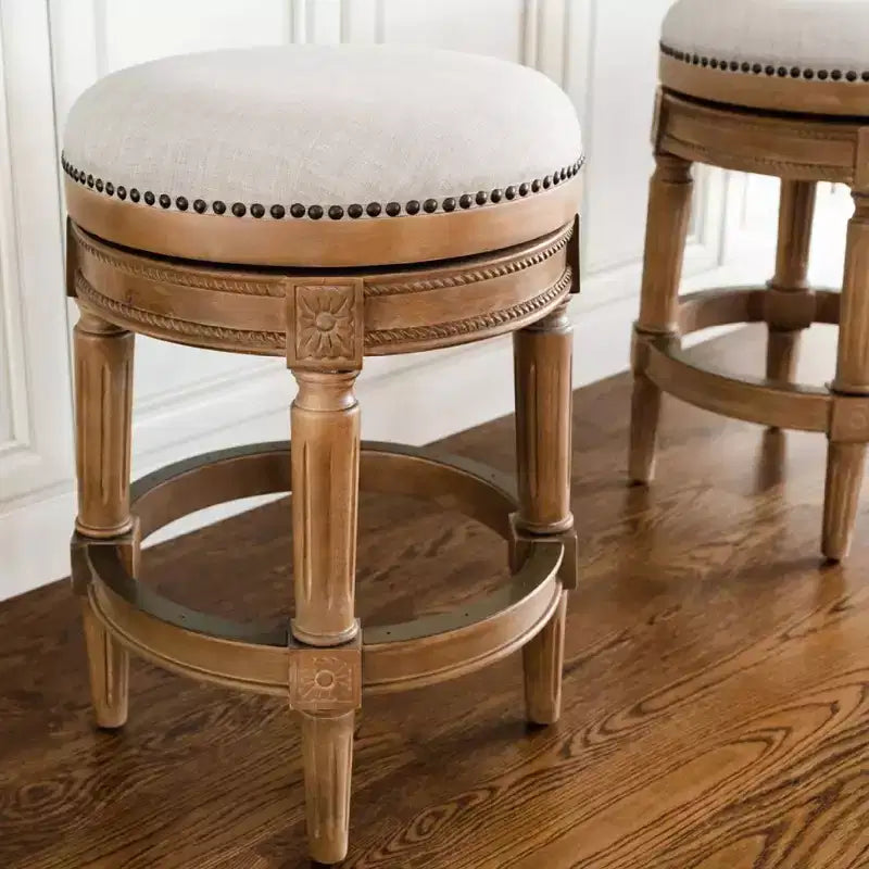 Backless Swivel Counter Height Bar Stools with Fabric