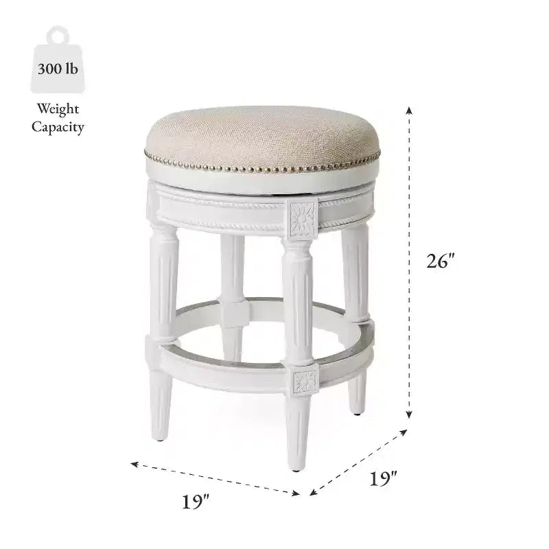 Backless Swivel Counter Height Bar Stools with Fabric