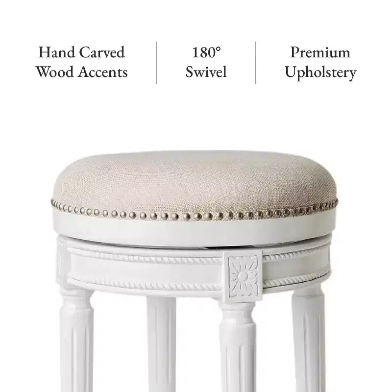Backless Swivel Counter Height Bar Stools with Fabric