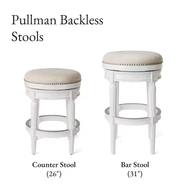 Backless Swivel Counter Height Bar Stools with Fabric