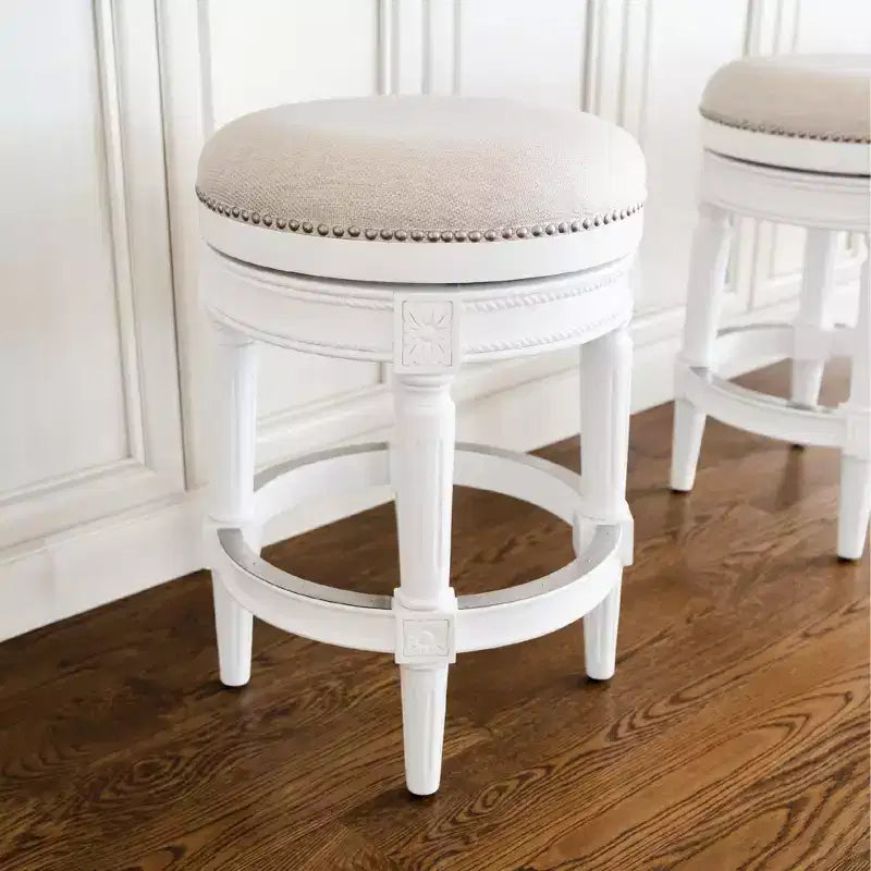 Backless Swivel Counter Height Bar Stools with Fabric