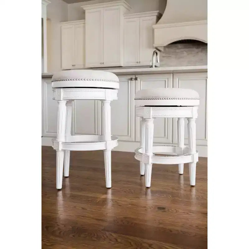 Backless Swivel Counter Height Bar Stools with Fabric