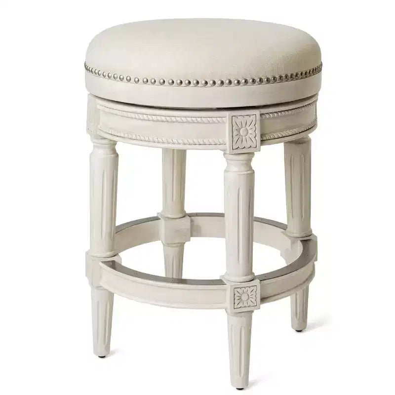 Backless Swivel Counter Height Bar Stools with Fabric