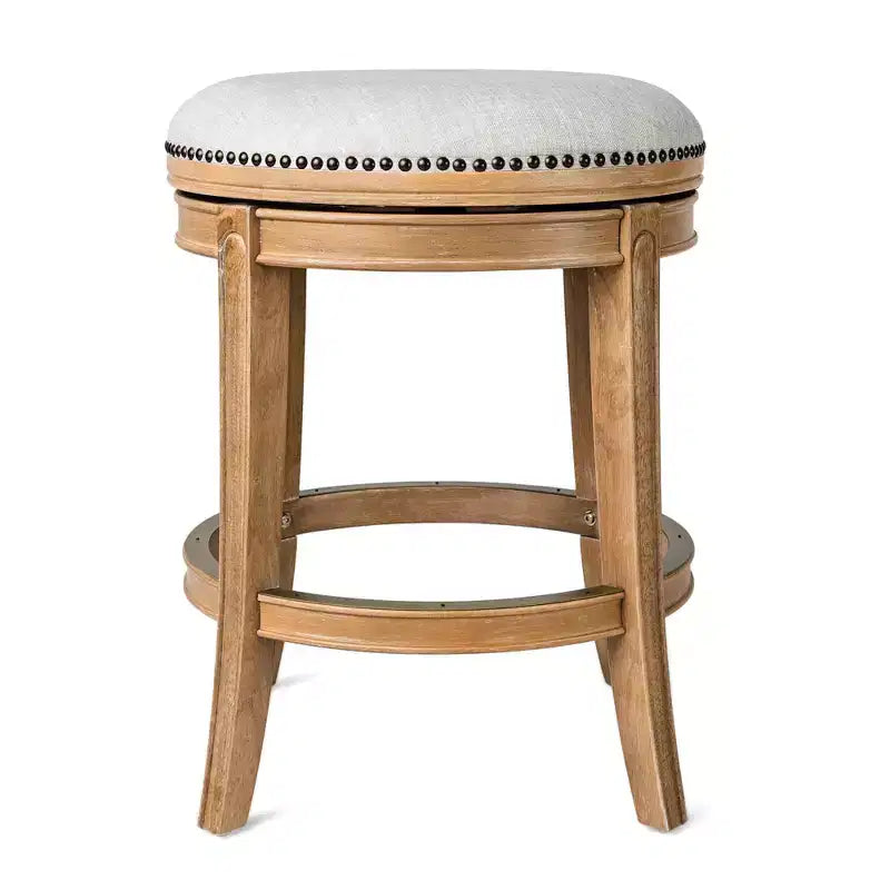 Backless Swivel Counter Stool with Fabric Upholstery 27