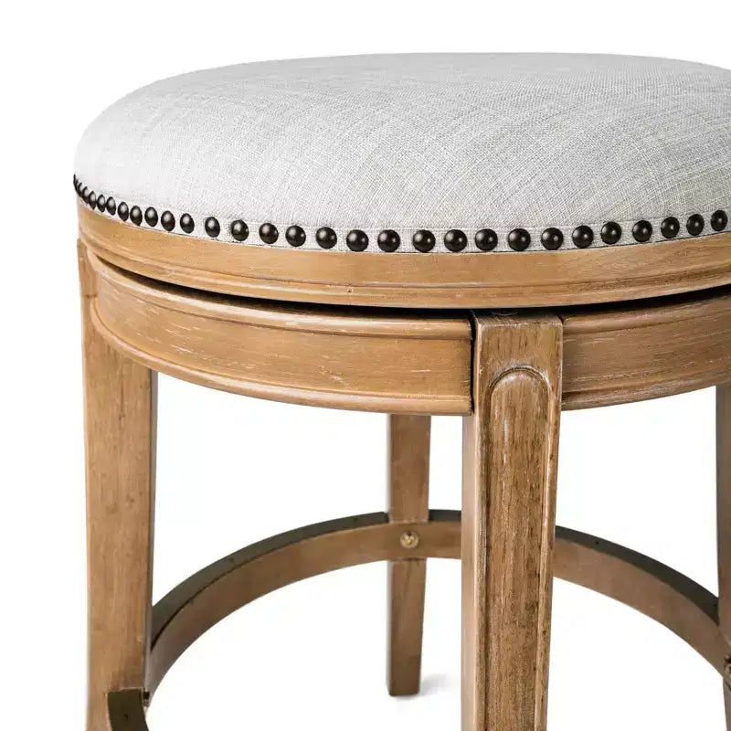 Backless Swivel Counter Stool with Fabric Upholstery 27