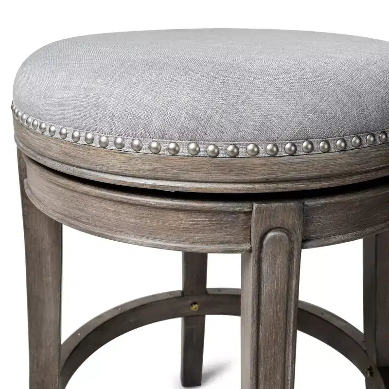 Backless Swivel Counter Stool with Fabric Upholstery 27