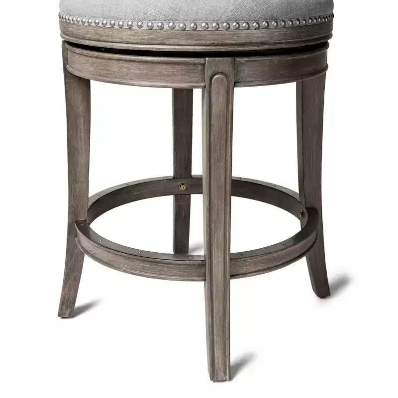 Backless Swivel Counter Stool with Fabric Upholstery 27