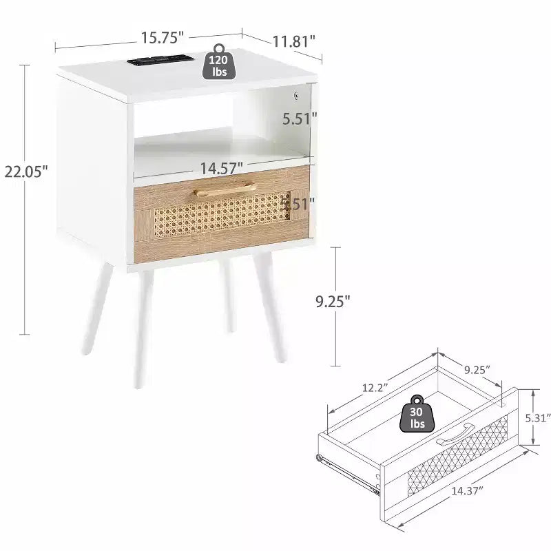 Modern Decorative Storage Drawers with USB Ports