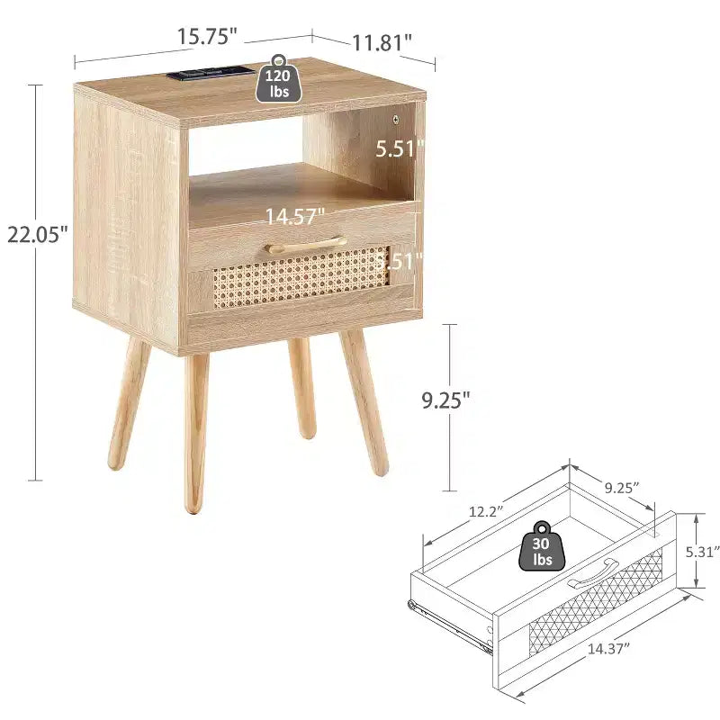 Modern Decorative Storage Drawers with USB Ports