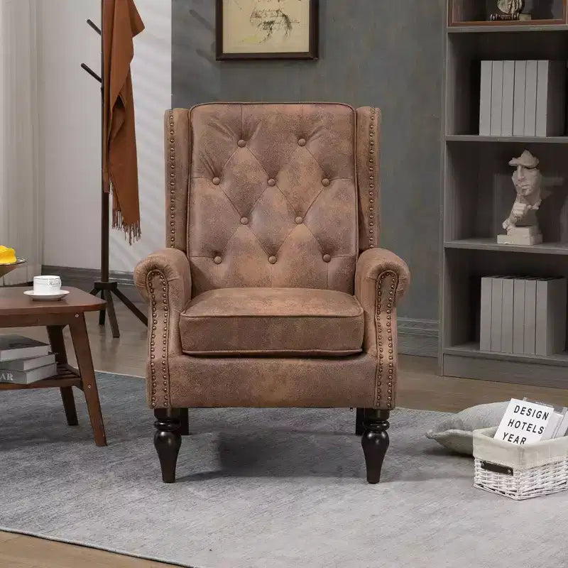Accent Chairs for Bedroom, Modern Wood Frame Armchair, Accent Chair Lounge Chair with Sturdy Wood Legs for Living Room