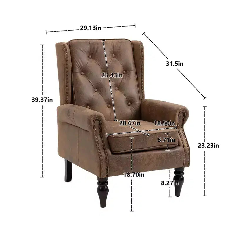 Accent Chairs for Bedroom, Modern Wood Frame Armchair, Accent Chair Lounge Chair with Sturdy Wood Legs for Living Room