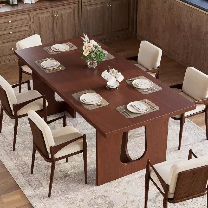 Dining Table, Computer Desk, Modern Office Desk, Wooden Workstation, Thickened Desktop and Heavy-Duty Base, Suitable for Kitchens, Offices and Homes