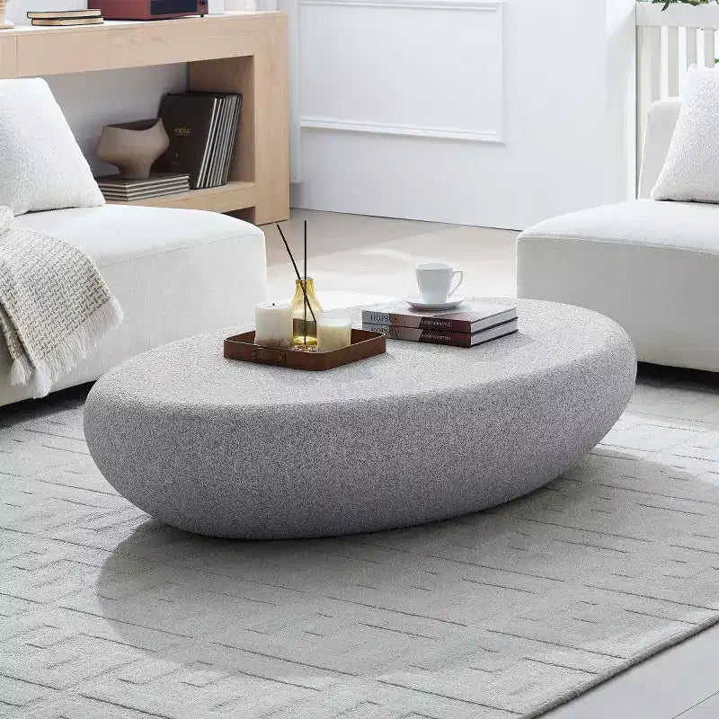 Tavolino da caffè moderno in fibra di vetro con design a rocce opache, tavolino centrale d’accento dalla forma irregolare per soggiorno, ufficio o spazi ridotti