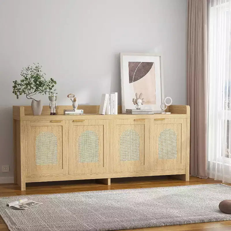 Mobile TV per televisore da 65 pollici, centro multimediale in legno con mobile contenitore e ante in vetro, consolle TV per soggiorno e camera da letto